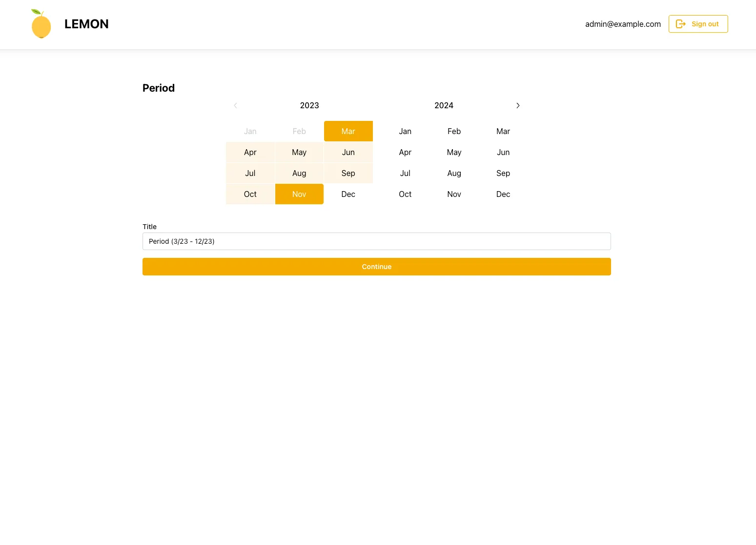 Easy to select time period screenshot